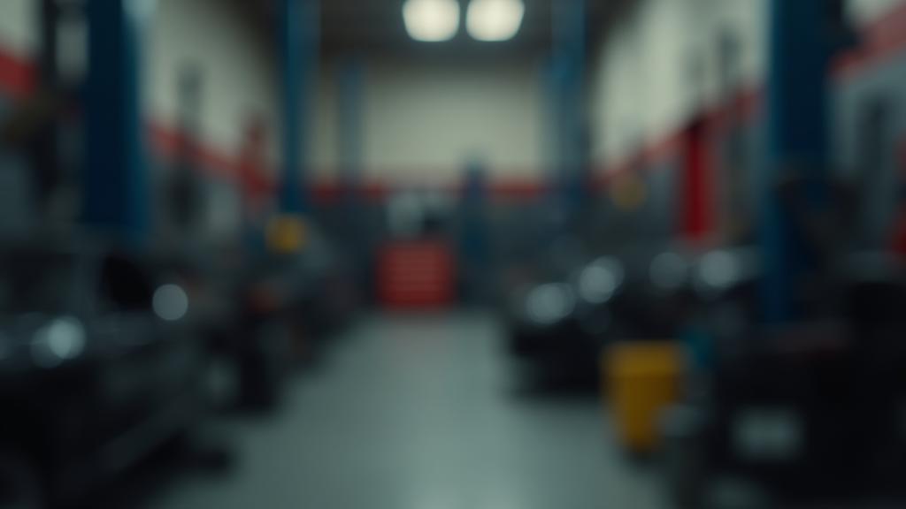 Blurred background of tools in a workshop.
